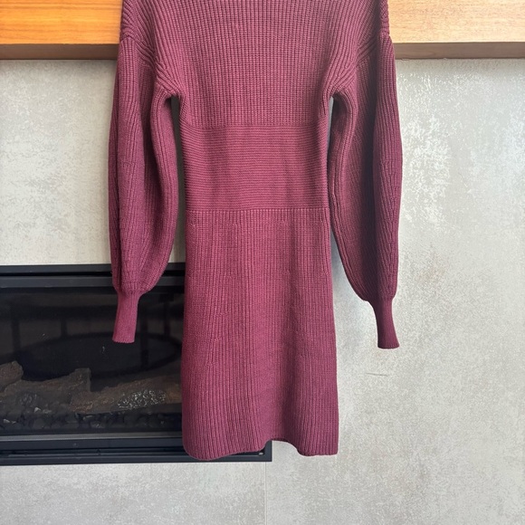 STAUD Marlebone Rib Knit Mini Dress With Balloon Sleeve, Size S - Picture 15 of 16